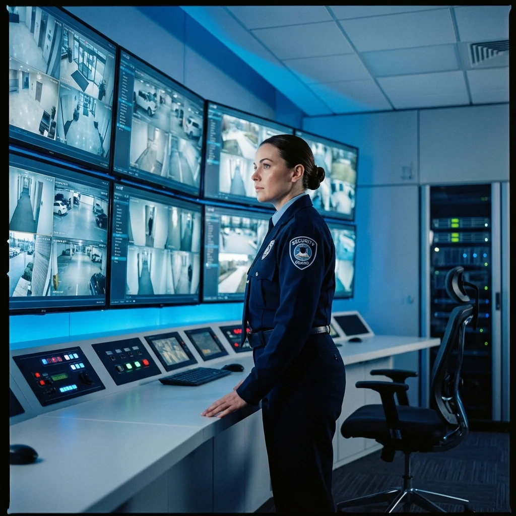 Agent de sécurité en salle de contrôle